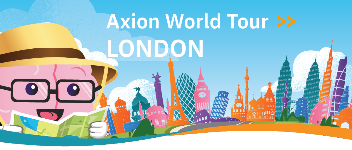 Webpage banner image for the Axion World Tour 2026: London, UK event