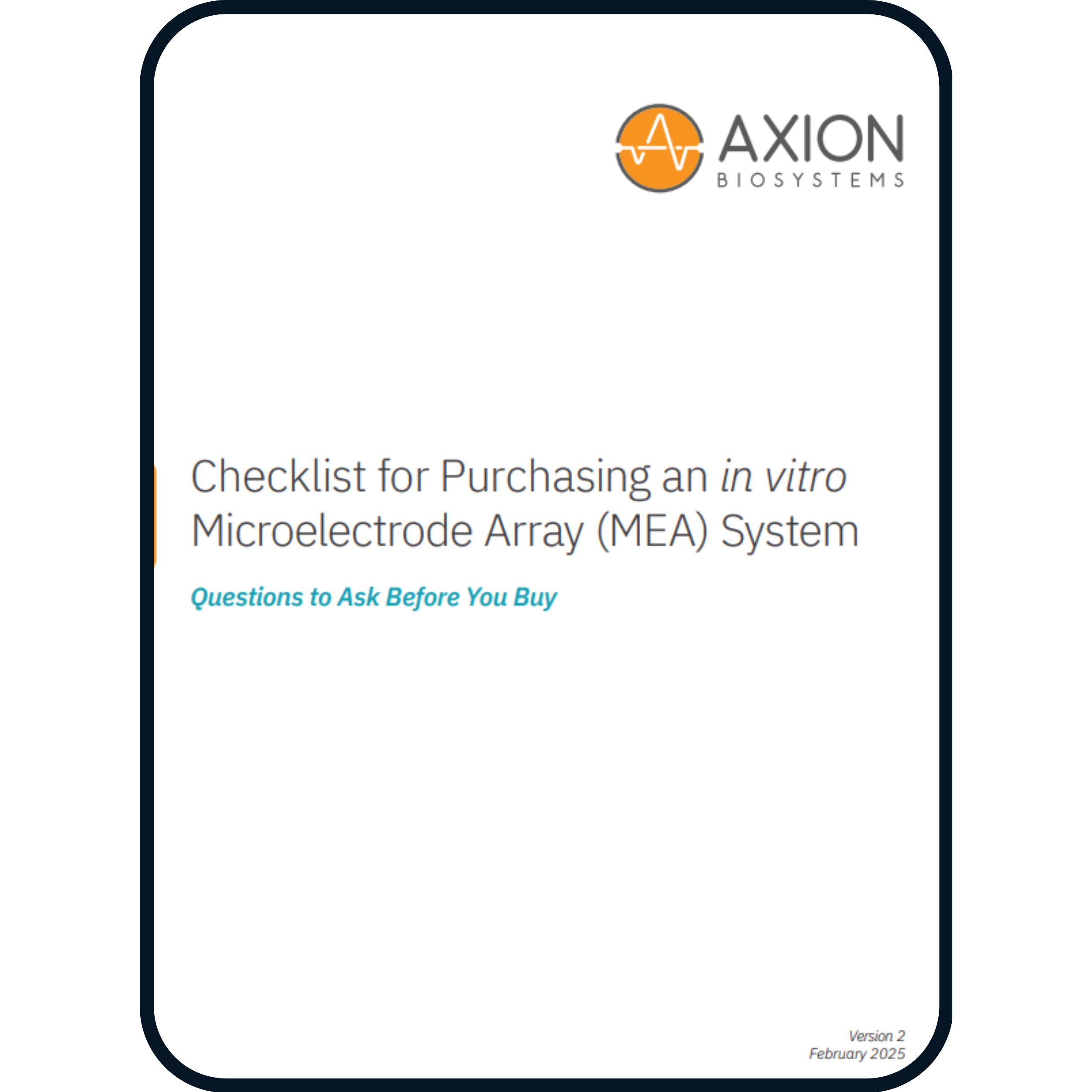 Checklist for Purchasing an in vitro: Microelectrode Array (MEA) System: Questions to Ask Before You Buy