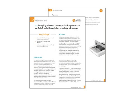 Studying effect of chemotactic drug docetaxel on Calu3 cells through key oncology lab assays