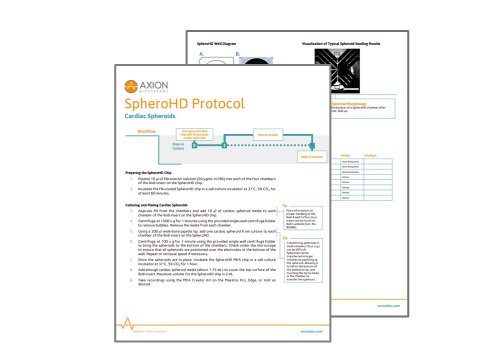 Cardiac Spheroids on SpheroHD Protocol